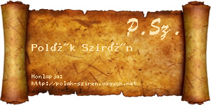 Polák Szirén névjegykártya